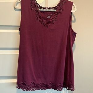Coldwater Creek Women's Lace-Trim Tank Large